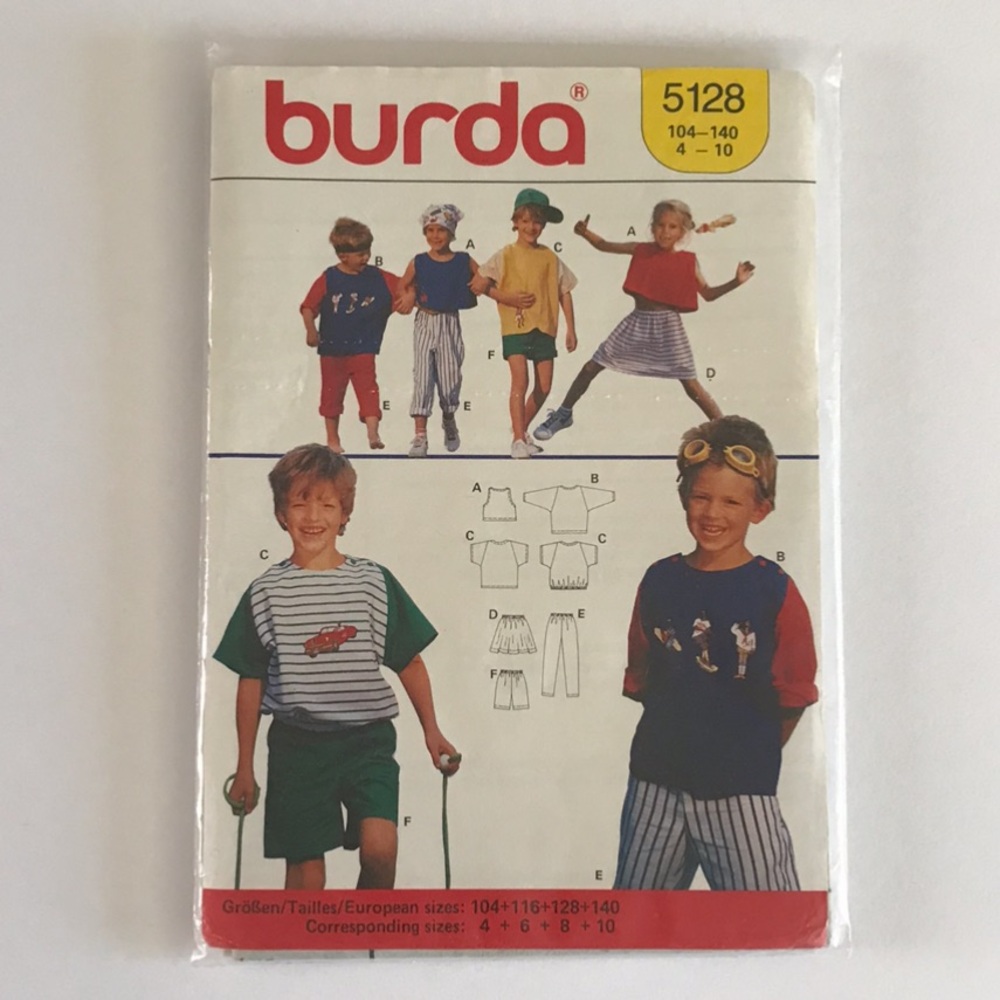 🧵3for12🧵 VTG Burda Pattern 5128 Child’s Top Skirt Shorts Pants